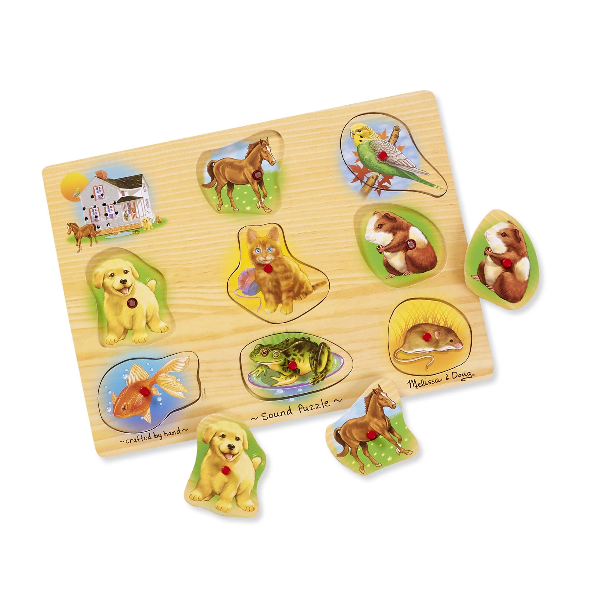 Melissa & Doug Pets Sound Puzzle Wooden Peg Puzzle With Sound Effects