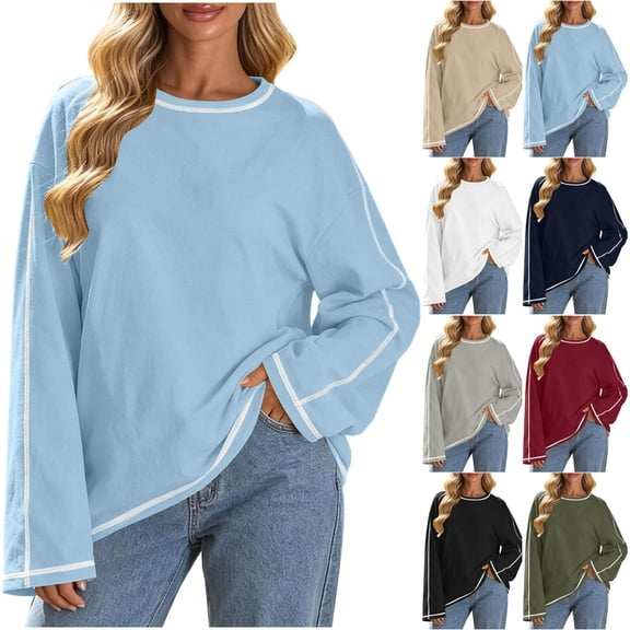 Daiosportswear Women's Long Sleeve Shirts Lightweight Tunic Tops Breathable Comfort Lightweight Basic Tees White