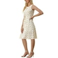 thumbnail image 5 of Allegra K Women's Split Neck Printed Sleeveless Casual Dress, 5 of 6