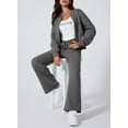 thumbnail image 6 of DOKOTOO Women's 2 Piece Outfits Fleece Sweatsuits Long Sleeve Zip up Sweatshirt and Wide Leg Sweatpants Lounge Set, 6 of 10