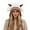 Beige, variant on Bibifish Womens Rainbow Knit Trapper Hat With Horn Decor Fluffy Ear Flaps Stretchy Warm Hat Winter Casual Outings Fun Stylish Hats