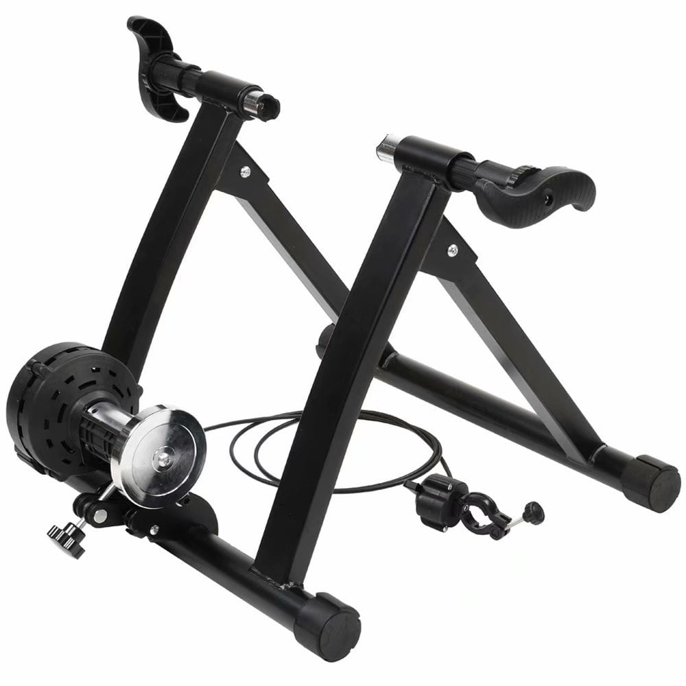 Foldable Magnetic Resistance Indoor Bike Trainer Stand w/ Quick Release Skewer 