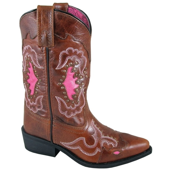 Smoky Mountain Chaussures de Cowboy en Cuir Marron/rose