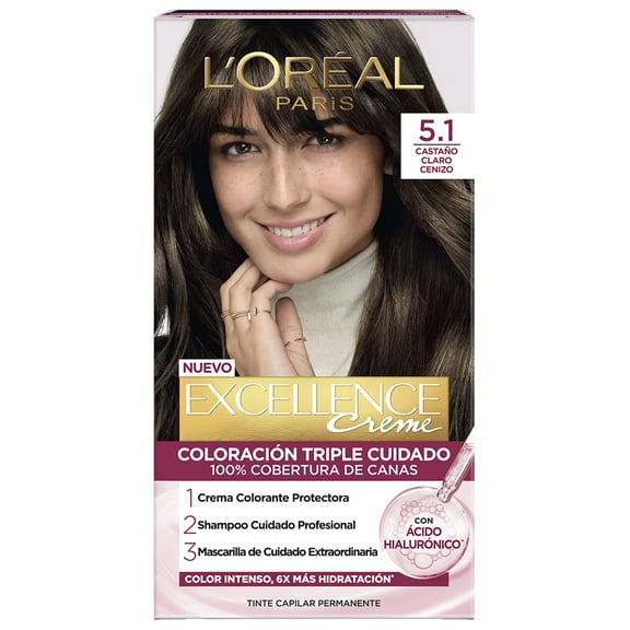 Tinte para cabello L'Oréal Imédia Excellence creme 5.1 castaño claro cenizo