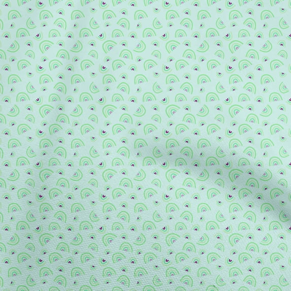 oneOone Silk Tabby Light Mint Green Fabric Kids Rainbow Sewing Craft Projects Fabric Prints By Yard 42 Inch Wide
