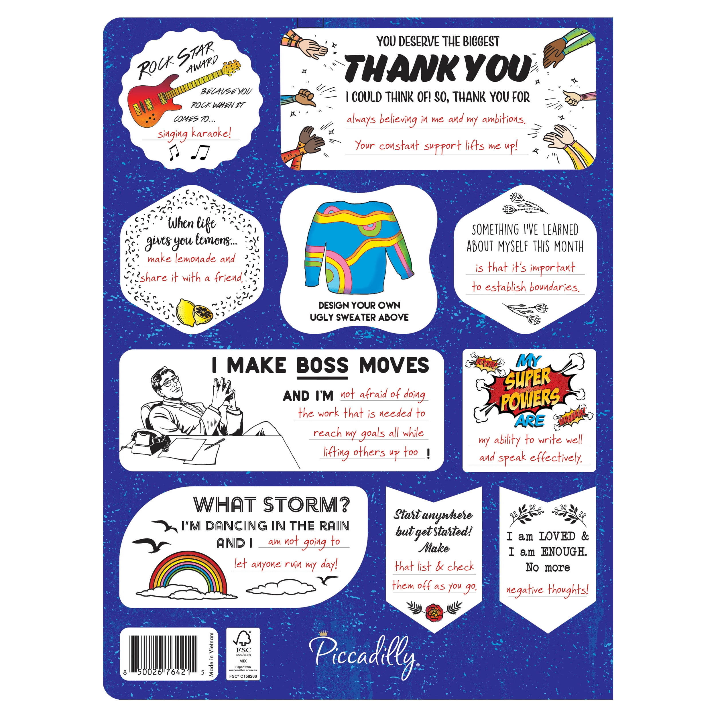 Piccadilly Write Your Sticker, 7.3 x 9.6, 100 Pages, Stickers, Paper