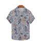 thumbnail image 4 of Blusa y camisa de manga corta con cuello vuelto para hombre, camisa hawaiana informal con estampado floral, camisa de manga corta con solapa, blusa, camisa de poliéster para hombre, 4 of 6