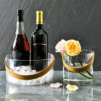 HengDidi Transparent Mini Ice Bucket with Handle - Compact Beverage Chiller for Cocktail Parties & Outdoor Entertaining