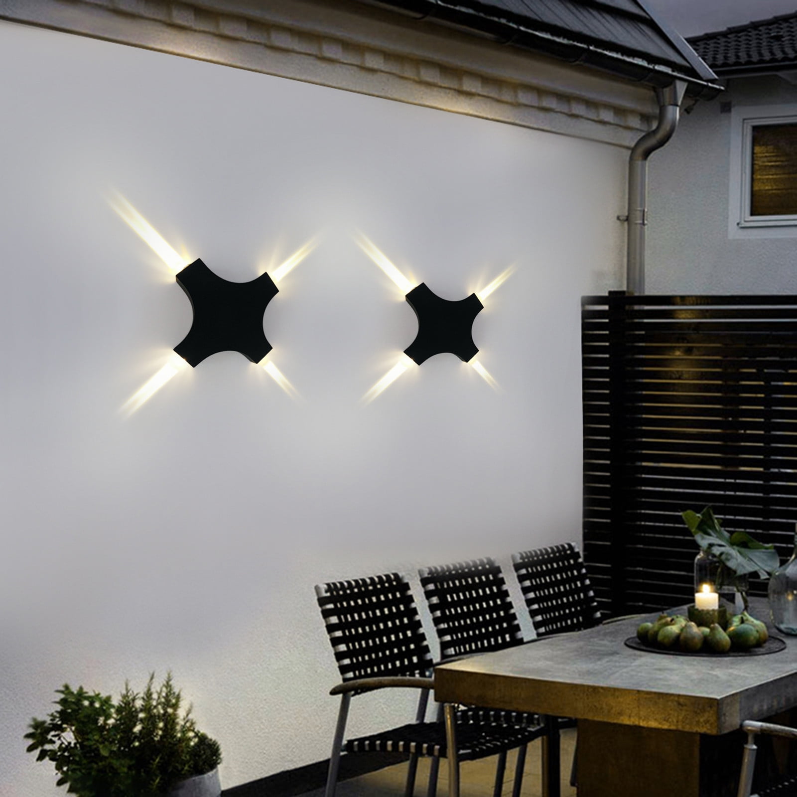 IP54 Outdoor LED Wall Light Waterproof, Modern Wall Sconce Lighting Fixture for Porch Garden Corridor Villa Entrance, Energy Saving Security Wall Lamp for Indoor Outdoor