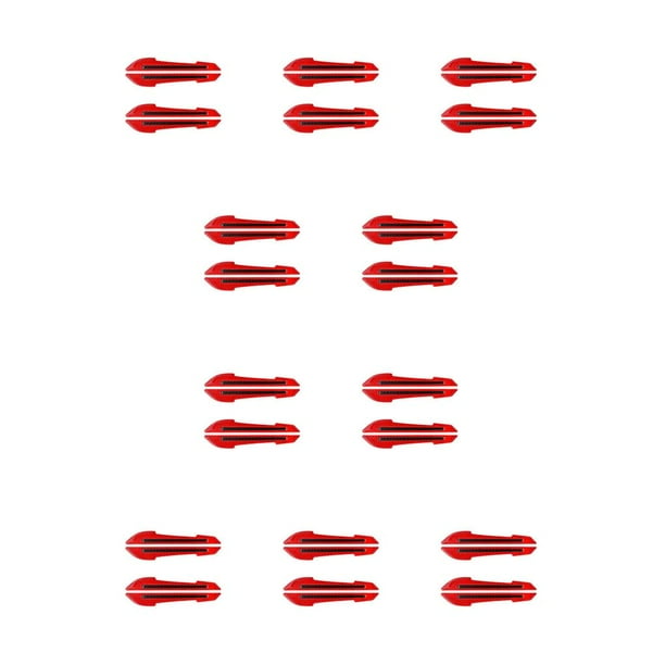 Sidaley 2 piezas de adhesivo para espejo retrovisor de coche, tira de cristal retrovisor de advertencia, cinta de conducción nocturna, Rojo 10piezas