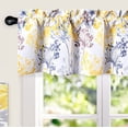 thumbnail image 2 of DriftAway Acacia Floral Blossom Watercolor Printed 100 Percent Blackout Thermal Insulated Window Curtain Valance Rod Pocket Single, 52" x 14" Plus 2" Header, Yellow, 2 of 6