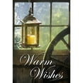 thumbnail image 2 of America Forever Warm Winter Wishes Garden Flag Double Sided Vertical Decorative 12.5 x 18 inches for Outdoor, Yard, Porch Happy Holidays Welcome Candle Lamp Rustic Farmhouse Garden Flag, 2 of 3