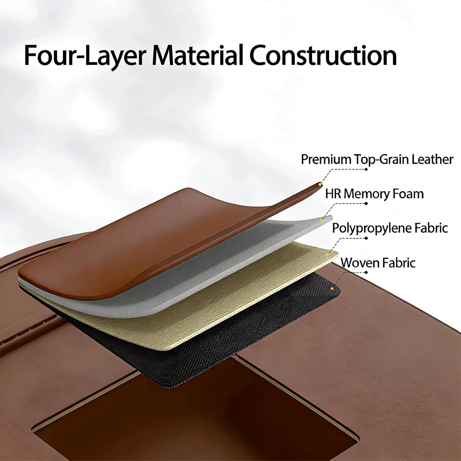 2 Pack Universal Foldable Car Backseat Organizer with Table Tray, Car Seat Back Protector with Touch Screen Phone Holder, Premium Leather Kick Mats with Storage Pockets Tissue Holder (Brown)