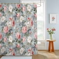 thumbnail image 4 of Shower Curtain Vintage Floral Leaf Shower Curtains for Bathroom Decor, Waterproof Polyester Shower Curtain Set with Hooks, Extra Long 72" x 84" Spring Flower Watercolor, 4 of 9