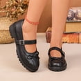 thumbnail image 6 of Samdudou Mary Janes Shoes for Women Closed Toe Round Front Sweet Bowknot Decor Adjustable Buckle Strap Chunky Sole Preppy Style Casual School Walking Everyday Footwear, 6 of 9