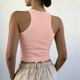 thumbnail image 4 of JULMCOMO Ribbed Knit Tank Tops for Women Crew Neck Solid Casual Summer Cropped Tank Tops Slim Fit Sleeveless Trendy Comfy Shirts Pink L, 4 of 4
