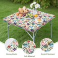 thumbnail image 4 of Pioneer Flower Floral Print Pattern Square Fitted Tablecloth with Elastic Edge,Square Table Cover,Washable Elastic Table Cover for Home Kitchen Party Decor 36"x36", 4 of 6