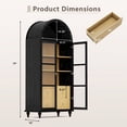 thumbnail image 6 of Vineego 71'' Display Cabinet with 2 Drawers and 3 Shelves, Modern Pantry Storage Cabinet with Aarch Design for Living Room Kitchen, Black, 6 of 7