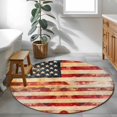 thumbnail image 4 of Independence Day Washable Round Area Rug 3 ft, Retro Country American Flag, Soft Non Slip Rugs Stain Repellent Indoor Felt Carpet for Living Dining Room Bedroom Home Office, 4 of 9