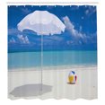 thumbnail image 3 of Ambesonne Beach Shower Curtain, Summer Season Vibes Sea, 69"Wx84"L, White Cream Blue, 3 of 5