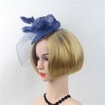 thumbnail image 6 of MSJUHEG Tea Party Hats,Feather Hair Clip,Feather Headpiece,Church Hats,Fascinators Hats,Fascinator Hat Flower Feather Mesh Tea Hairband for Women Navy One Size, 6 of 6