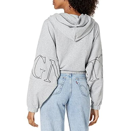 True Religion Women's Outline Dolman Sleeve Zip Up Hoodie, Heather