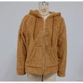 thumbnail image 5 of Women Faux Fur Fleece Lightweight Short Jacket Hooded Spring Fall Transitional Fashion, Cute Thin Coat, 5 of 6