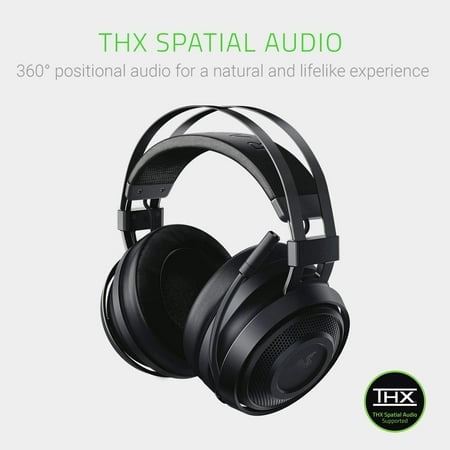 Razer - Nari Essential Wireless THX Spatial Audio Gaming Headset for PC and PlayStation 4 - Black