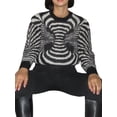 thumbnail image 5 of hirigin Women Fashion Wild Sweater Pattern Print Round Neck Long Sleeve Knitted Tops Autumn Winter Warm Casual Tops Streetwear, 5 of 8