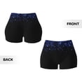 thumbnail image 5 of Fotbe Black Blue Glitter Sparkles Seamless Shorts, Womens Workout Shorts High Waist Stretch Booty Short for Gym/Yoga/Running/Biking-X-Large, 5 of 9