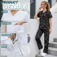 thumbnail image 5 of Yspwyqan Scrub Suit Women Set Size 3XL, Gray Heart Leopard V-Neck Scrub Top and Straight Leg Pants, Stretchy Cozy 2PCS Workwear with 6 Pockets Quick Dry for Salon Spa Medical Clinic, 5 of 7