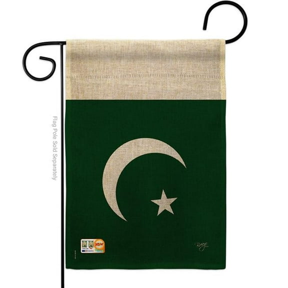 13 x 18.5 in. Pakistan Burlap Flags of the World Nationality Impressions Decorative Vertical Double Sided Garden Flag