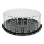 Pactiv  9 in. Cake Base with Shallow Dome Lid Plastic Containers Combo, Clear & Black
