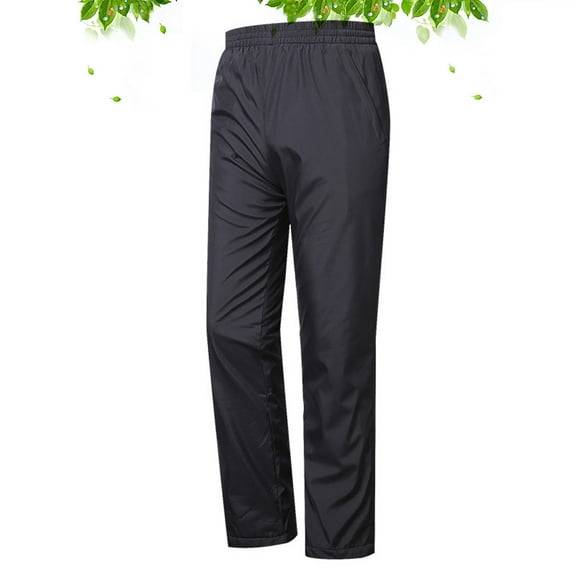 LOLIPPYY 1Pack Mens Thermal Trousers Black Polyester Warm Windproof for Middle-aged Men in Winter