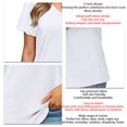thumbnail image 1 of Camisetas de manga corta con cuello en V para mujer, camisetas holgadas de Color puro informales a la moda para mujer, camisetas de verano para compras de viaje diarias, 1 of 6