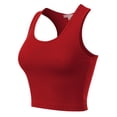 thumbnail image 1 of Made by Olivia Women's Cotton Solid Sleeveless Racerback Sports Crop Tank Top, 1 of 4