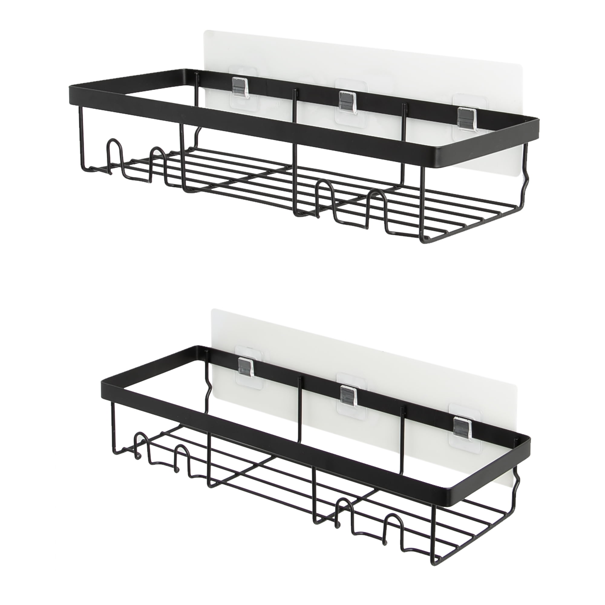 Era Aldo Wall Mount Shampoo Caddy, Adhesive, 2 Pack Matte Black, Adhesive Shampoo Caddy Matte Black