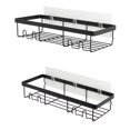 thumbnail image 3 of Era Aldo Wall Mount Shampoo Caddy, Adhesive, 2 Pack Matte Black, 3 of 4