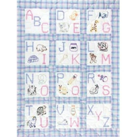 Jack Dempsey 252018 Stamped White Nursery Quilt Blocks 9 in. x 9 in. 12-Pkg-ABC