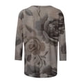 thumbnail image 2 of Cilsoka Womens Boho Tops 3/4 Sleeve Button V Neck T-Shirts Casual Vintage Floral Blouse Loose Summer Fashion Boho Shirts, 2026 Fashion Tops, 2 of 4