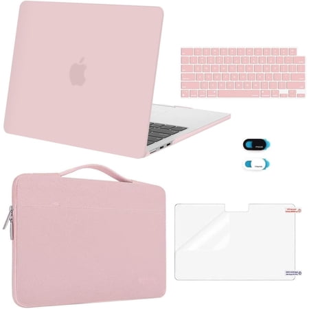 Compatible with MacBook Air 13 inch Case M5 2026 M4 2025 M3 M2 2024-2022 A3449 A3240 A3113 A2681,Hard Shell&Sleeve Bag&Keyboard Skin&Webcam Cover&ScreenFilm for MacBook Air 13.6, Baby Pink