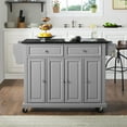 thumbnail image 3 of Crosley Furniture Wood Granite Top Kitchen Cart in Gray/Black, 3 of 6