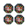 thumbnail image 2 of Balery 4 Pcs Summer Birds And Flowersleather Coasters Set, Drink Table Cup Coasters For Living Room Kitchen Coffee Decor, 2 of 9