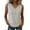 Khaki, variant on Women's Gingham Henry Neck Tank Top Summer Trendy V-Neck Button Down Blouses Loose Fit Regular Sleeveless Vacation Tops Red