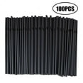 thumbnail image 1 of NEW 100x Mini Short Cocktail Straws Small Black Plastic Straw Length Wedding, 1 of 1