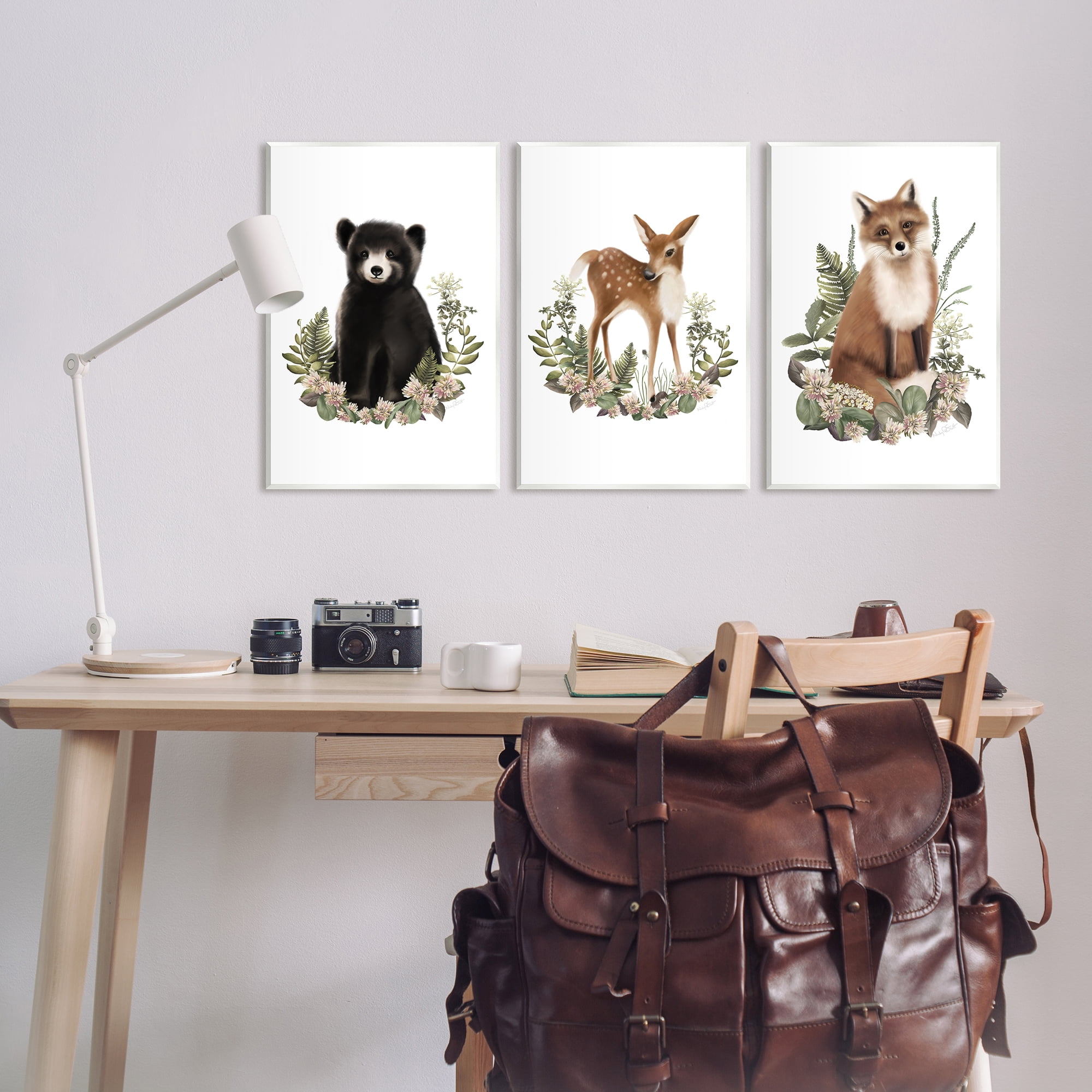 Stupell Industries Floral Woodland Animals Animals & Insects Painting Unframed Art Print Wall Art, 13 x 19