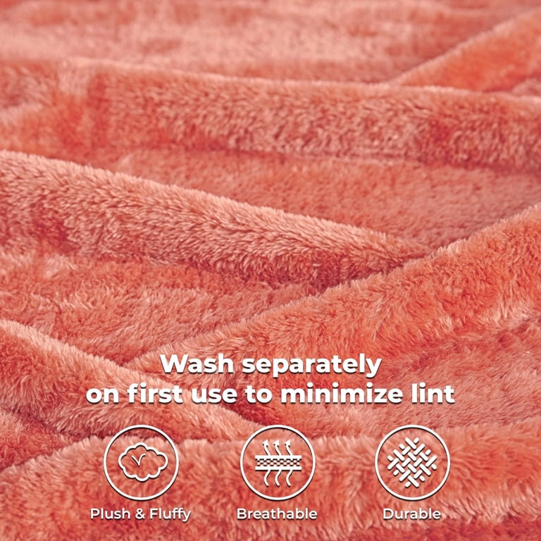 Superior Super Soft Plush Fleece Blanket 90x106 Coral photo 3