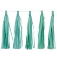 thumbnail image 1 of 1 Bag, Tassel Wall Hanging Paper Garland Banner 5 Pcs - Turquoise For Weddings, Baby Shower, Birthday Party, Nursery Decoration, New Year Party, Anniversary, Holiday Party, Graduation Party, 1 of 1