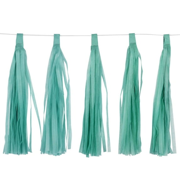 1 Bag, Tassel Wall Hanging Paper Garland Banner 5 Pcs - Turquoise For Weddings, Baby Shower, Birthday Party, Nursery Decoration, New Year Party, Anniversary, Holiday Party, Graduation Party