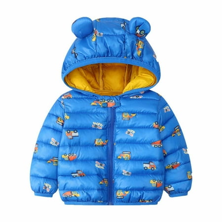 

Winter Down Coats for Baby Boys Girls Cute Ears with Hoods Toddler Kids Light Puffer Jacket Warm Clothes Outerwear